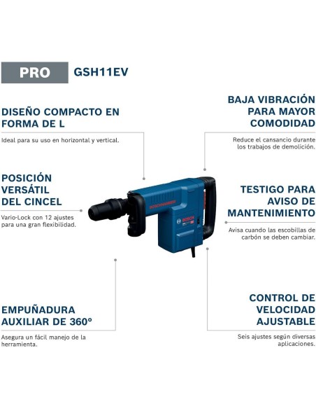 BOSCH MARTILLO DEMOLEDOR GSH 11 EV Professional 16,8J SDS-MAX