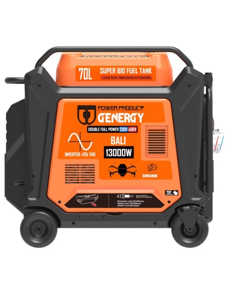 GENERGY GENERADOR 13KW INVERTER TRIFÁSICO ARRANQUE AUTOMÁTICO CONTROL REMOTO MODELO BALI RC-SOL-ATS