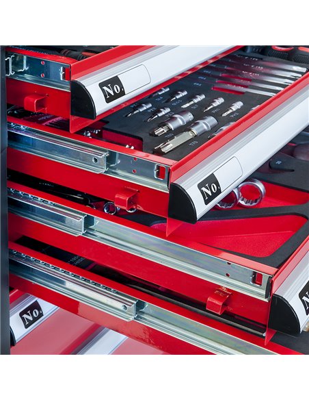 AIRPRESS Carro de 217 herramientas y 7 cajones con encimera de plástico
