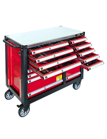 AIRPRESS Carro de herramientas 447 herramientas 16 cajones