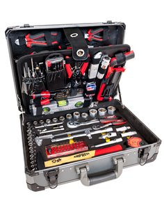 AIRPRESS Maletín de aluminio con kit de 127 herramientas de acero cromo-vanadio 2