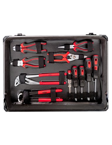 AIRPRESS Maletín de aluminio con kit de 127 herramientas de acero cromo-vanadio