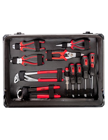 AIRPRESS Maletín de aluminio con kit de 127 herramientas de acero cromo-vanadio
