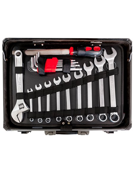AIRPRESS Maletín de aluminio con kit de 127 herramientas de acero cromo-vanadio