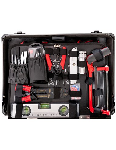AIRPRESS Maletín de aluminio con kit de 127 herramientas de acero cromo-vanadio