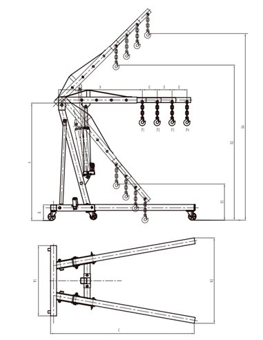 AIRPRESS Elevador de motores 2t plegable