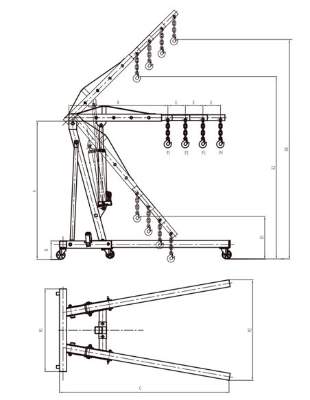 AIRPRESS Elevador de motores 2t plegable