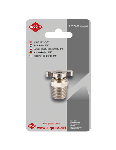 AIRPRESS Válvula de drenaje de condensado 1/4"