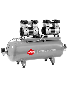 AIRPRESS Compresor de aire silencioso sin aceite LMO 384-100 8 bar 3.2 CV/2.4 kW 240 l/min 100 l
