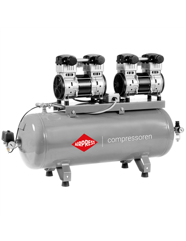 AIRPRESS Compresor de aire silencioso sin aceite LMO 384-100 8 bar 3.2 CV/2.4 kW 240 l/min 100 l