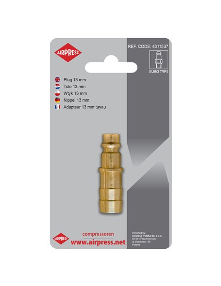 AIRPRESS Enchufe de pezón Euro 13 mm