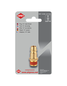 AIRPRESS Enchufe de pezón 1/4" Euro macho 2